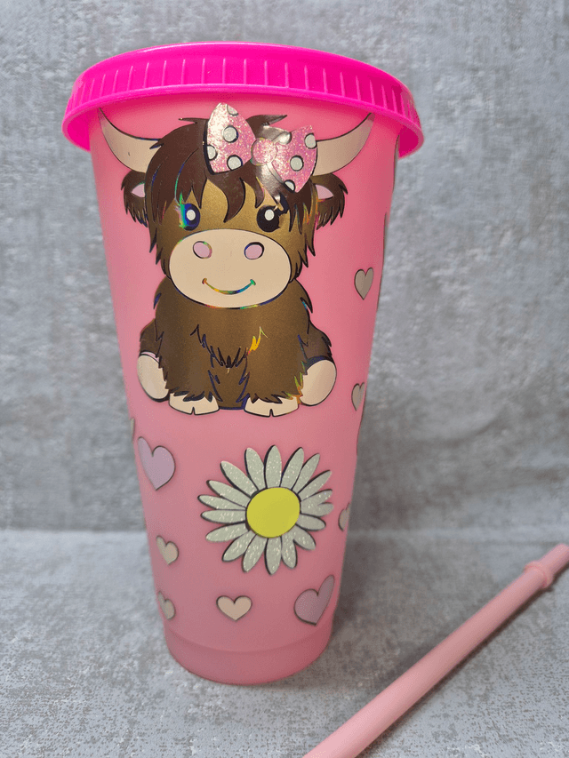 24oz plastic cold cup Valentines Day 
